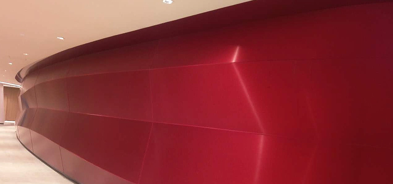 Lorin custom red interior building panels