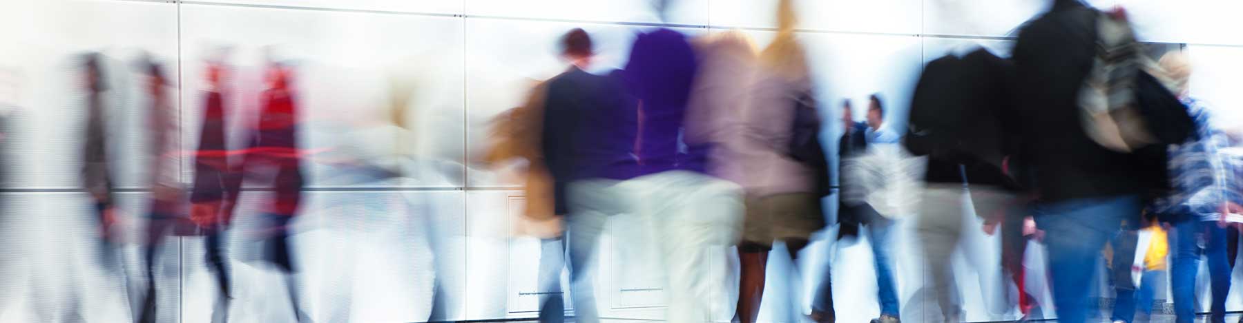 Abstract image of people walking