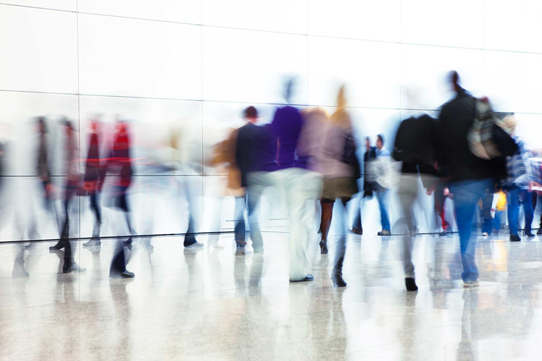 Abstract image of people walking