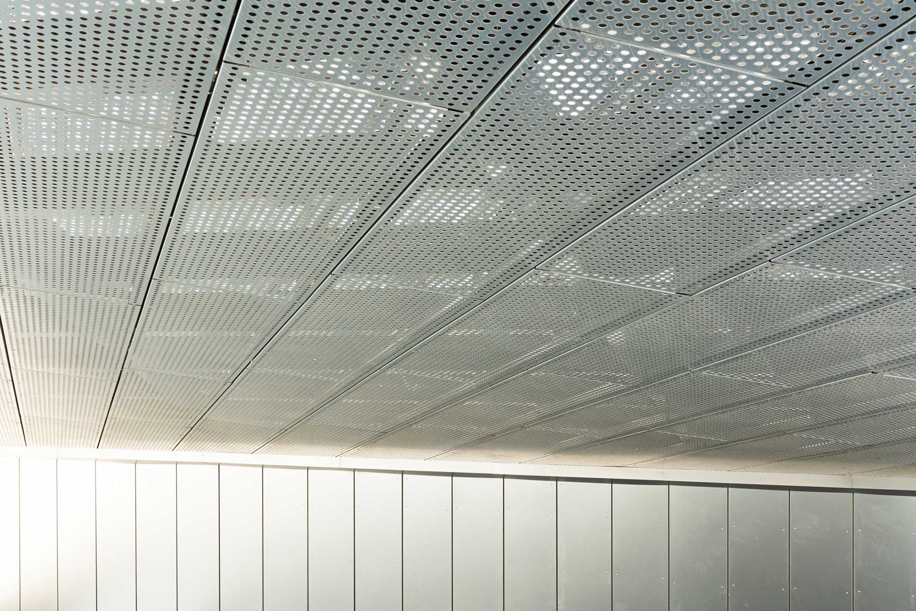 Aluminum stamped ceiling panels